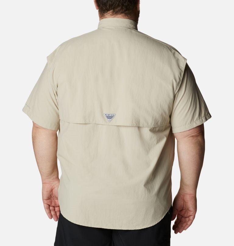 Men's Columbia PFG Bahama II Short Sleeve Shirts Khaki | Plus Size CA-X6C50